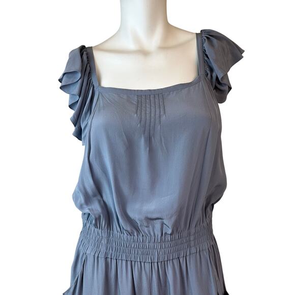 Skaist Taylor Blue Gray Silk Jumpsuit sz 4 - Picture 2 of 10
